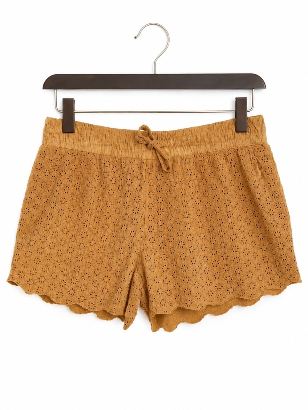 Mudd Floral Scalloped Pull On Shorts Juniors XS Brown